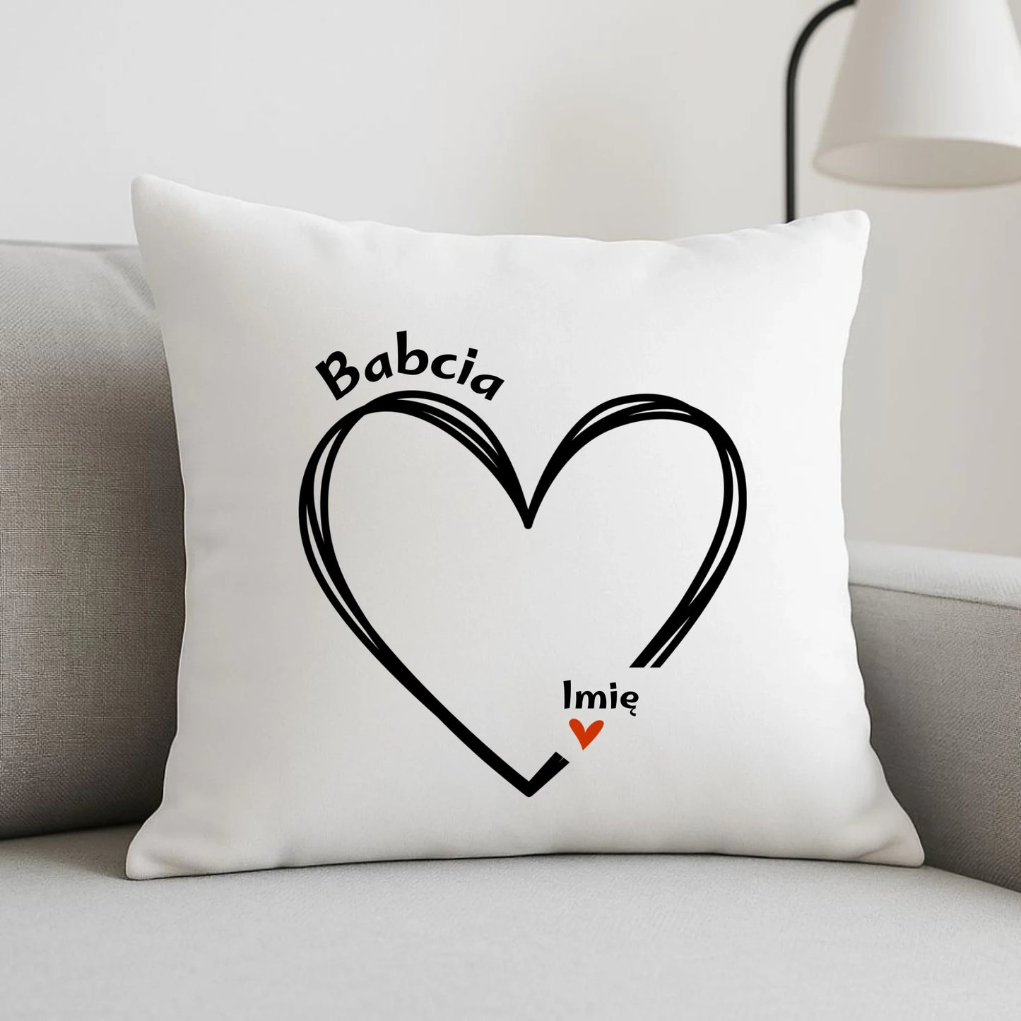 Poduszka dla babci - Serce z imionami wnuków 1-7 - personalizowana B26 - StoryCups.pl