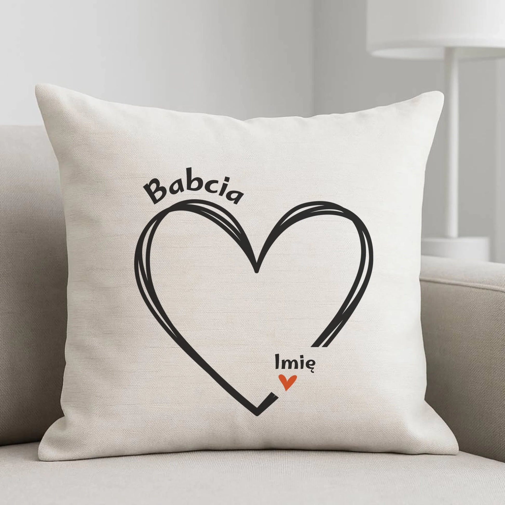 Poduszka dla babci - Serce z imionami wnuków 1-7 - personalizowana B26 - StoryCups.pl