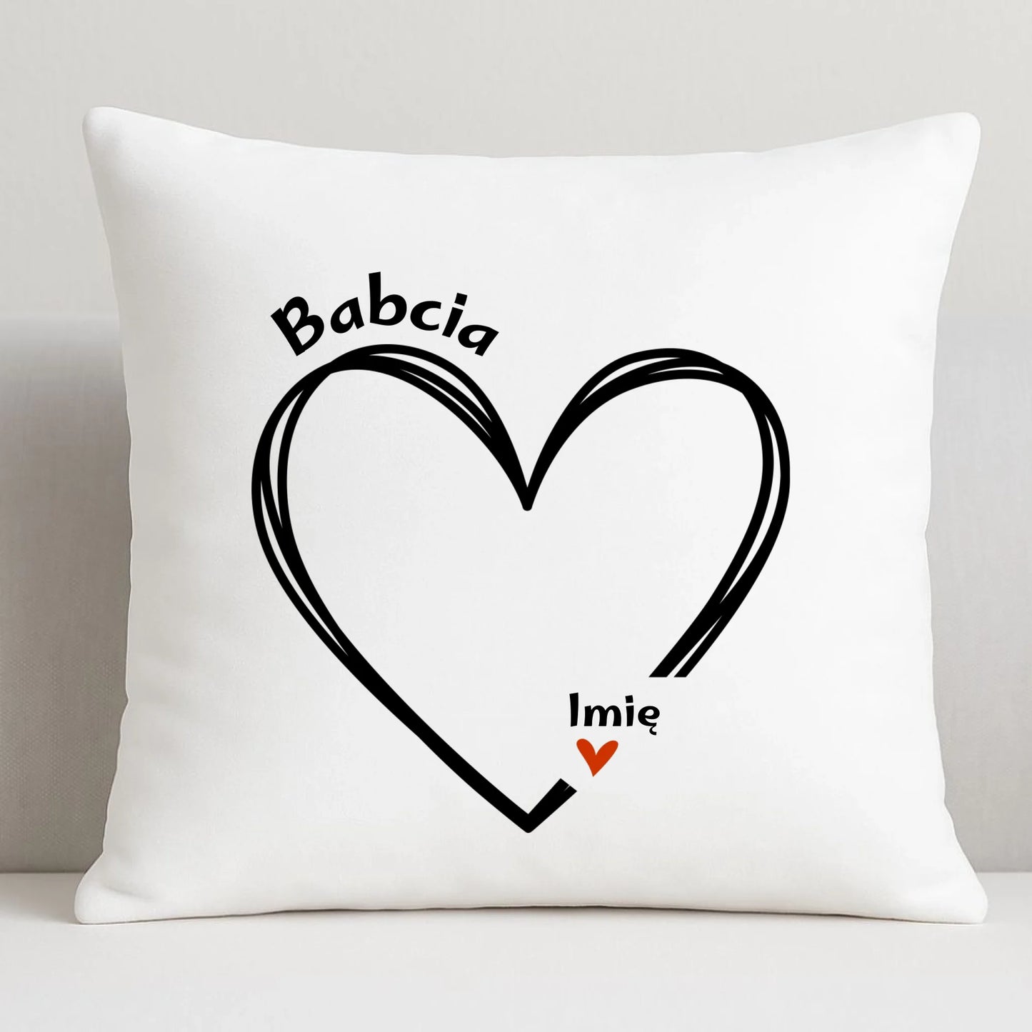 Poduszka dla babci - Serce z imionami wnuków 1-7 - personalizowana B26 - StoryCups.pl