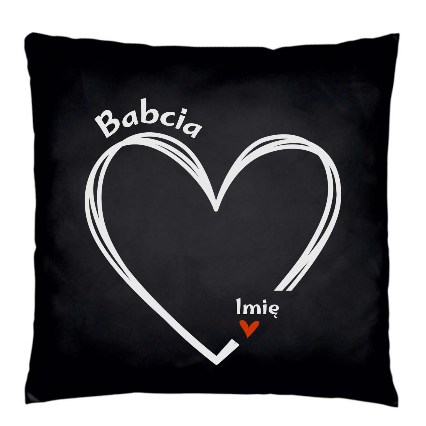 Poduszka dekoracyjna dla babci - Serce z imionami wnuków 1-7 - personalizowana B26 - StoryCups.pl