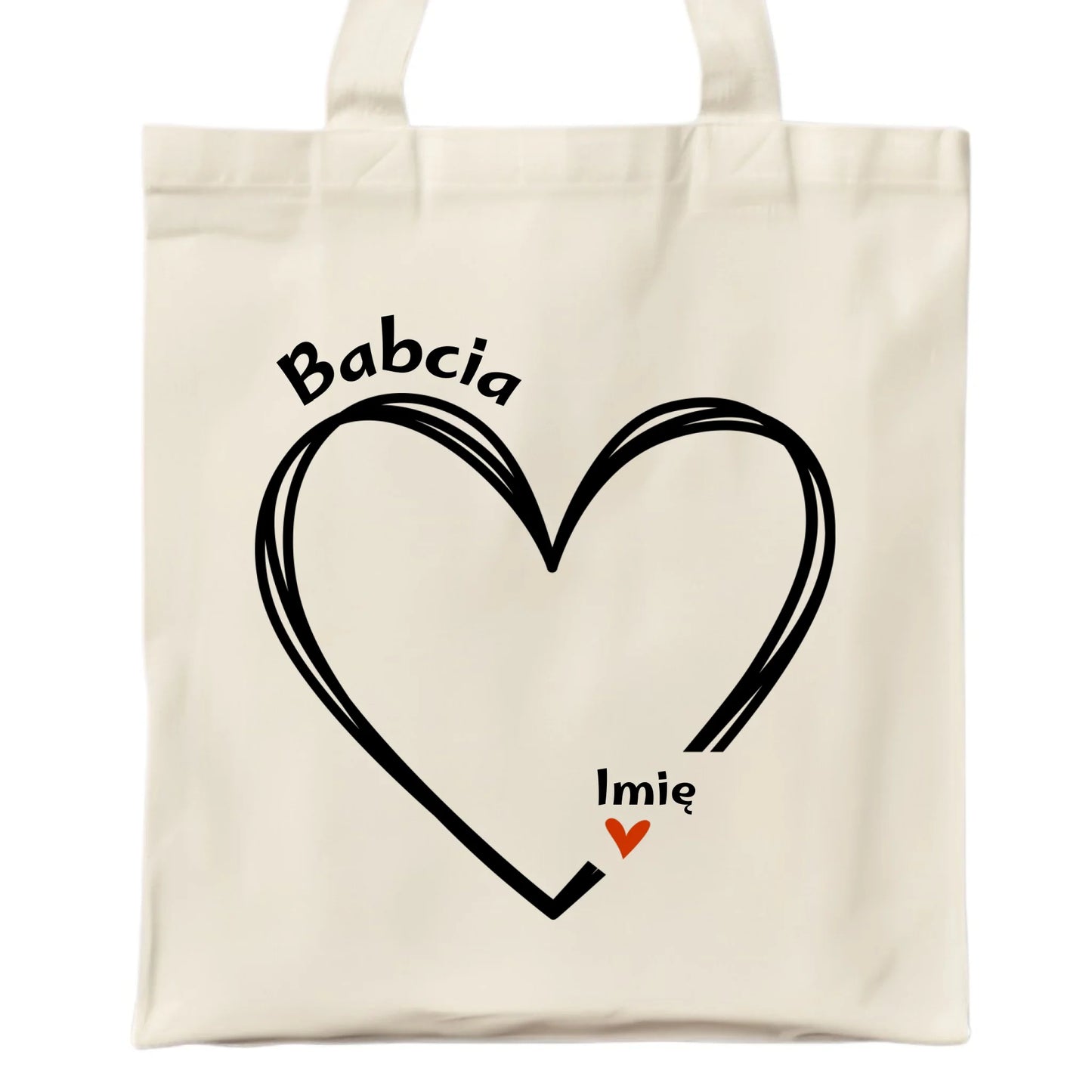 Torba dla babci - Serce z imionami wnuków 1-7 - personalizowana B26 - StoryCups.pl