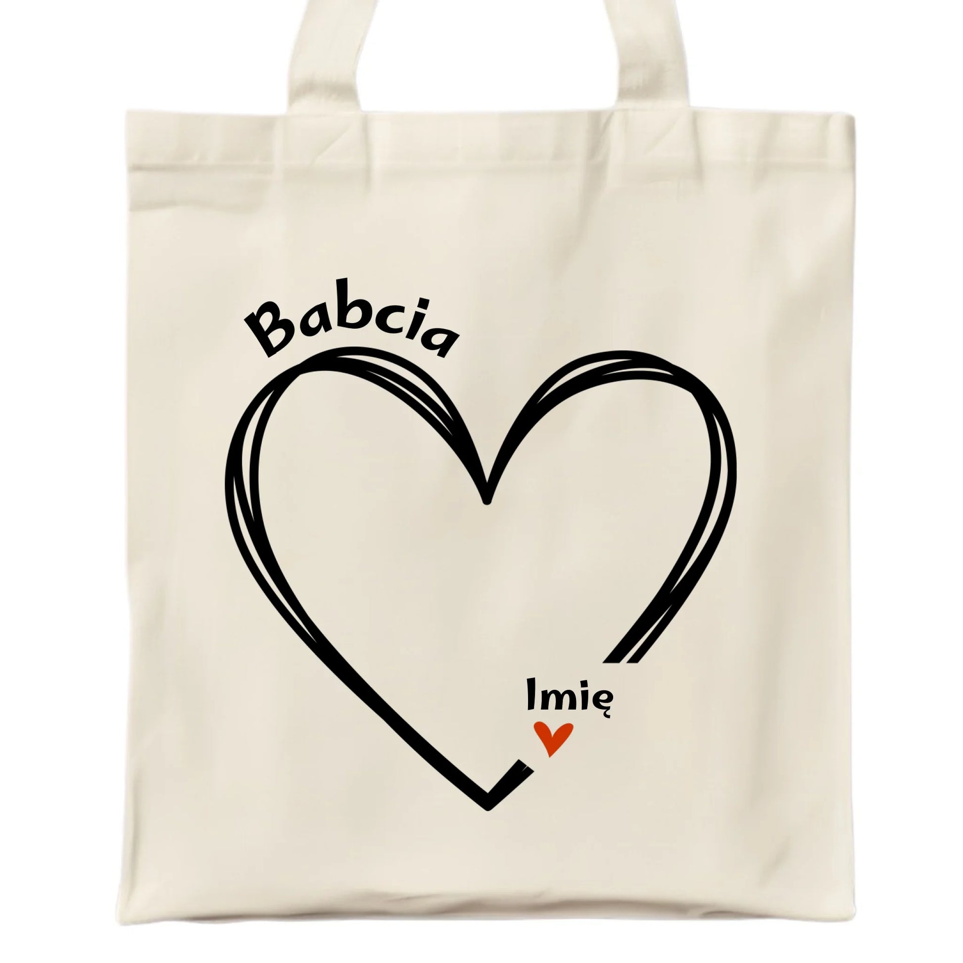 Torba dla babci - Serce z imionami wnuków 1-7 - personalizowana B26 - StoryCups.pl
