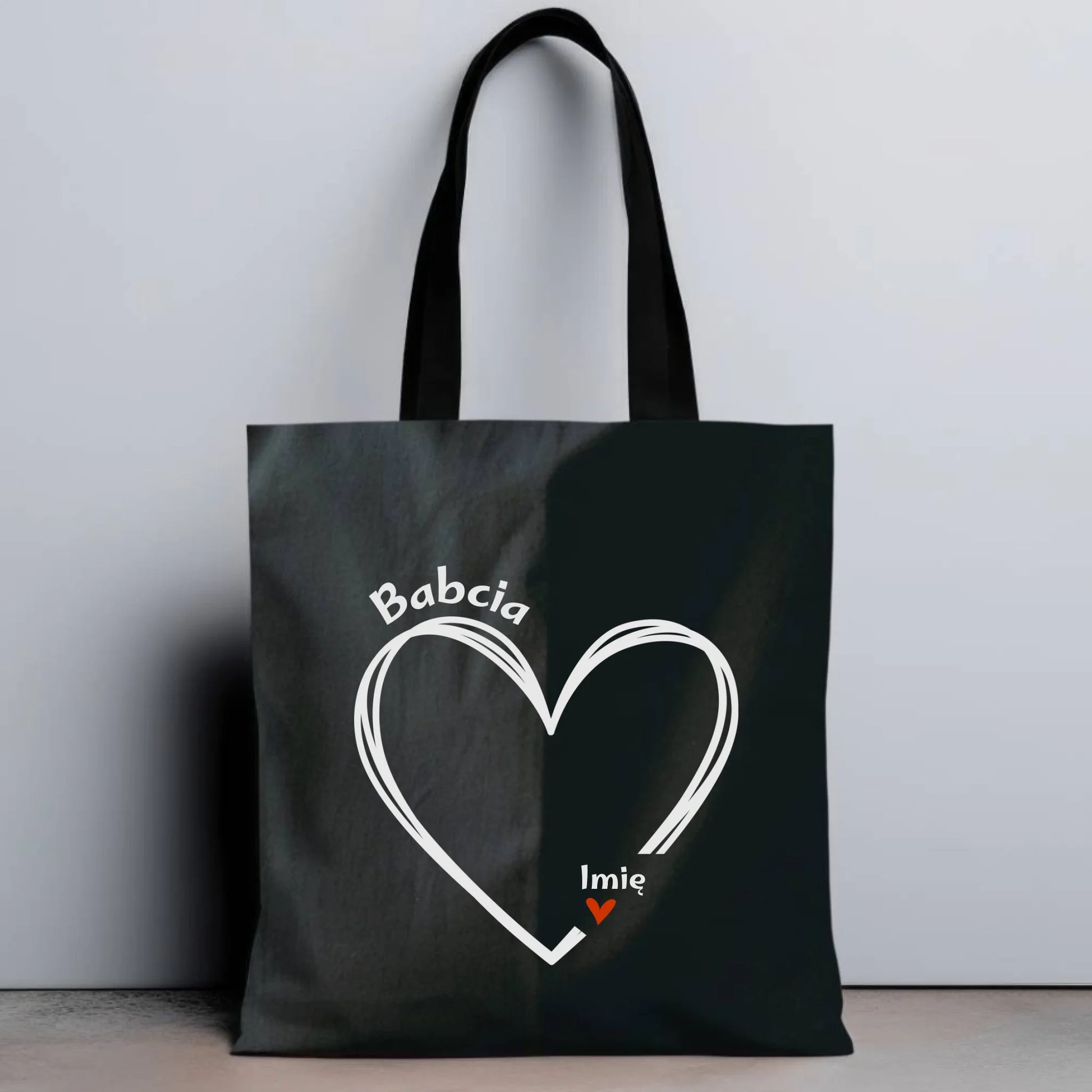 Torba dla babci - Serce z imionami wnuków 1-7 - personalizowana B26 - StoryCups.pl
