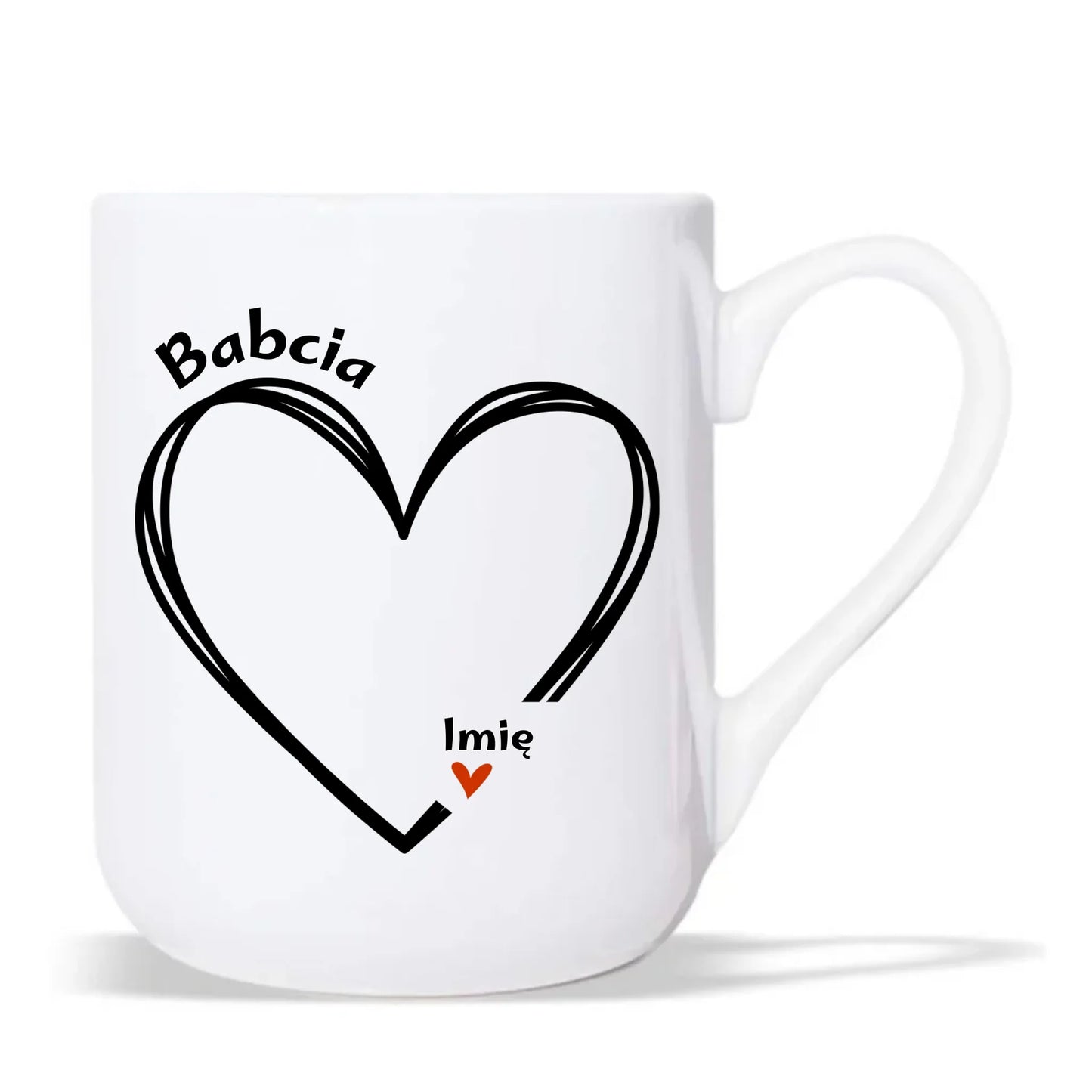 Kubek elegant dla babci - Serce z imionami wnuków 1-7 - personalizowany B26 - StoryCups.pl