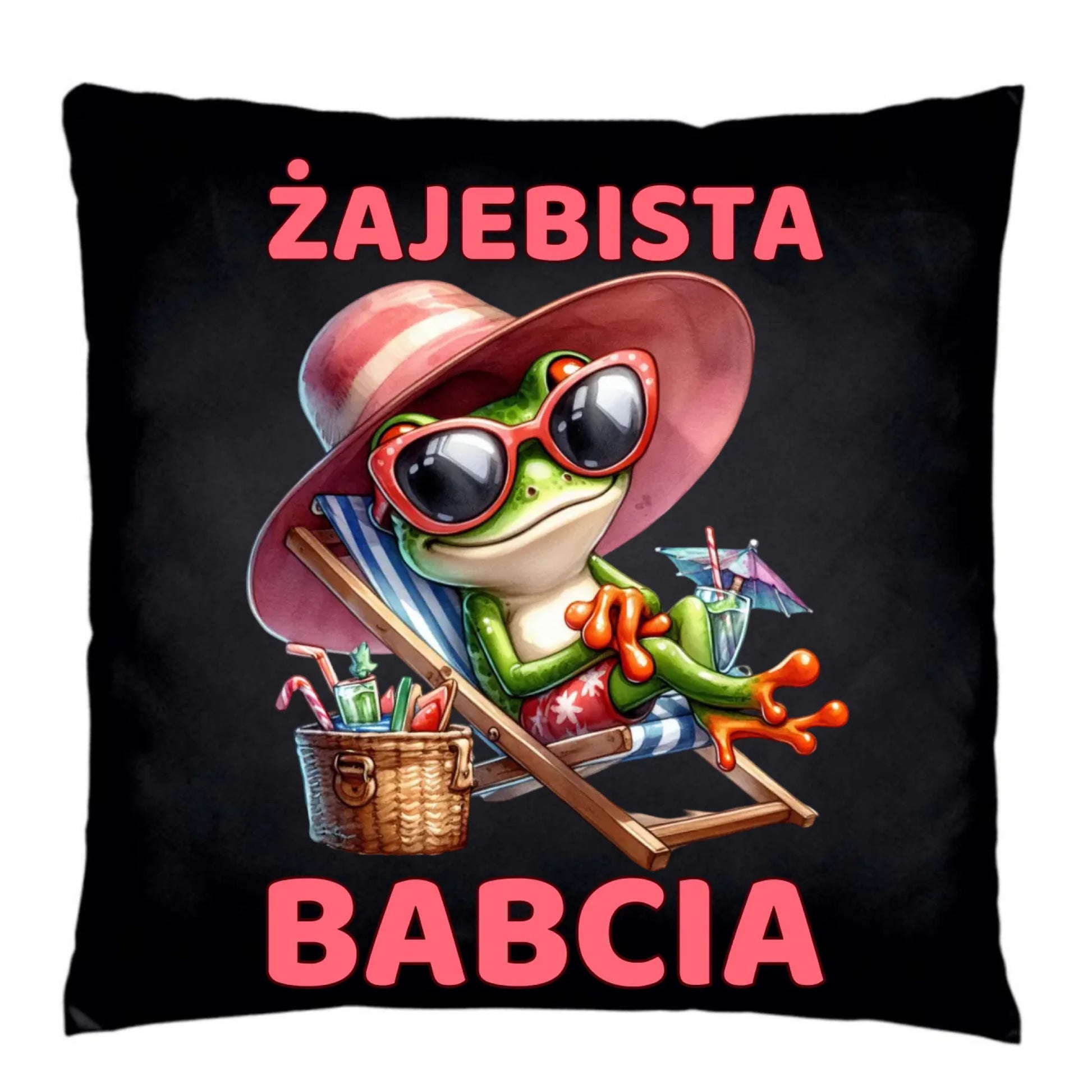 Poduszka dekoracyjna dla babci - Żajebista Babcia Żaba B27 - StoryCups.pl