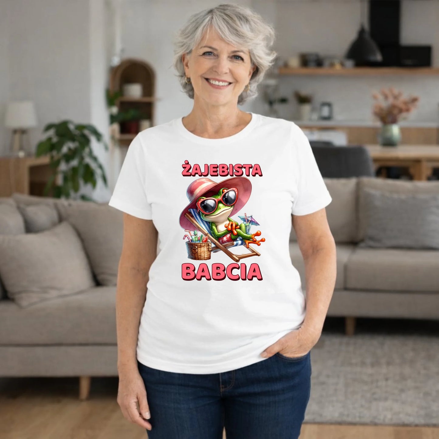 Koszulka dla babci - Żajebista Babcia Żaba B27 - StoryCups.pl