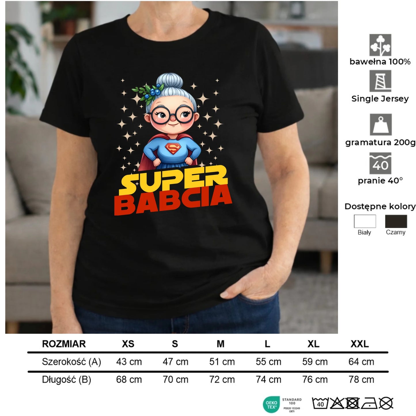 Koszulka dla babci - Super Babcia B29 - StoryCups.pl