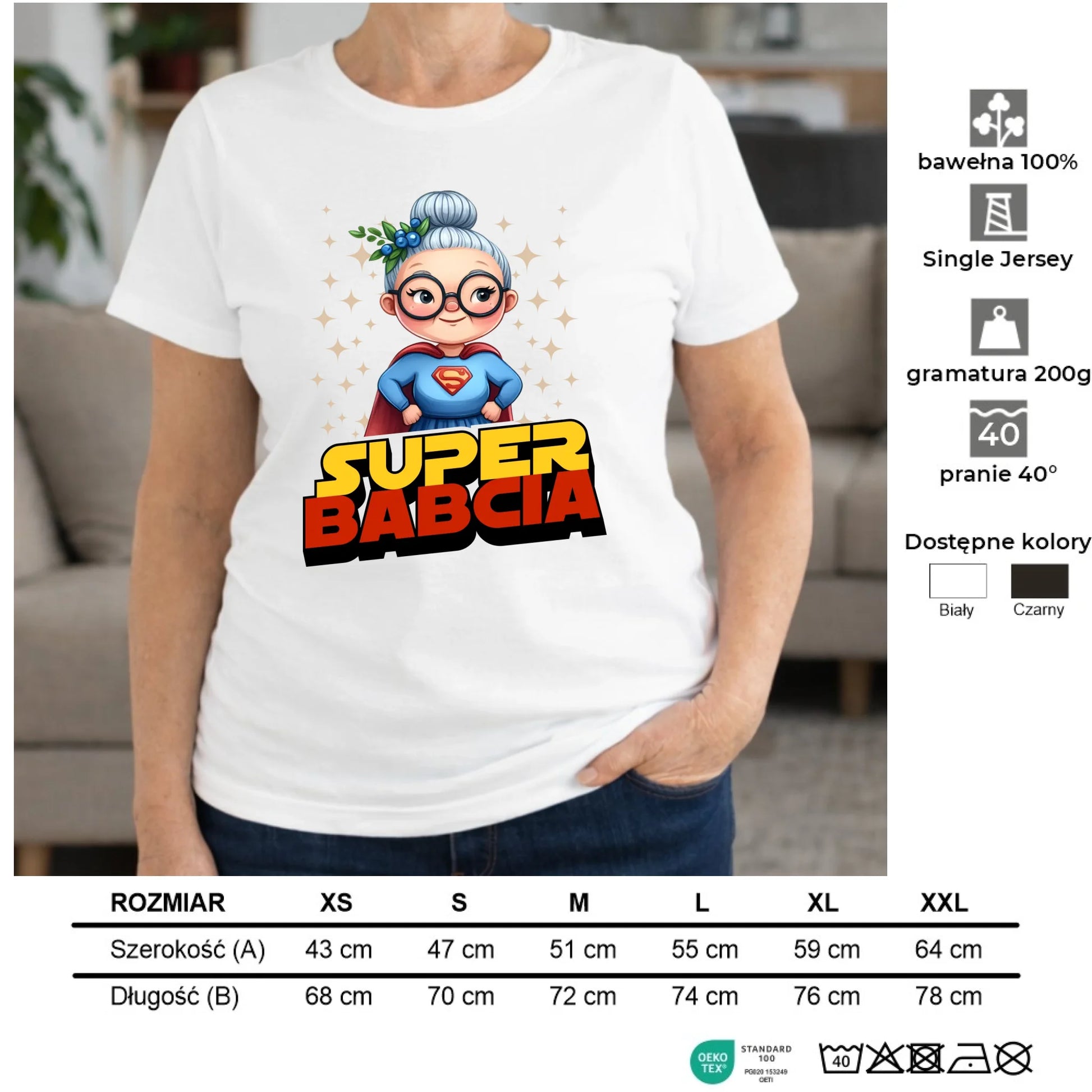 Koszulka dla babci - Super Babcia B29 - StoryCups.pl