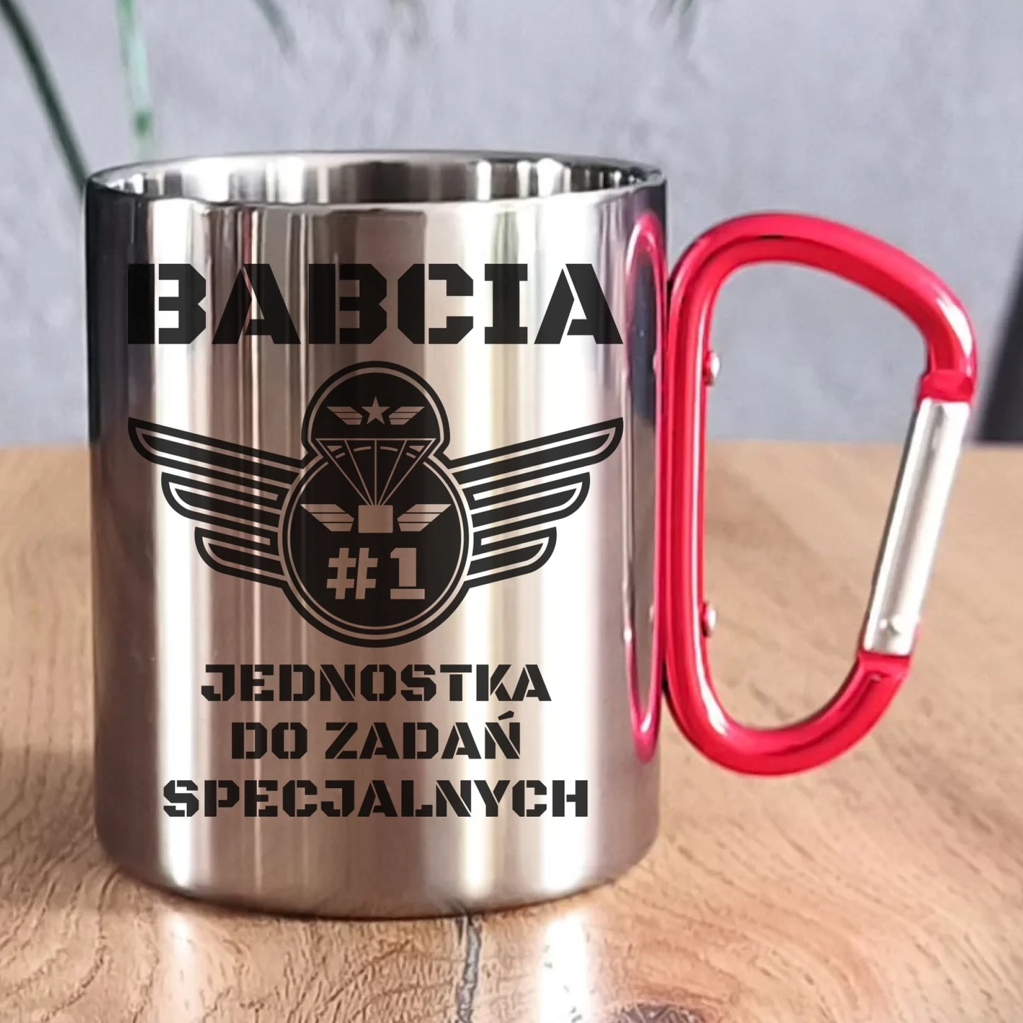 Kubek metalowy dla babci - Babcia jednostka do zadań specjalnych B31 - StoryCups.pl