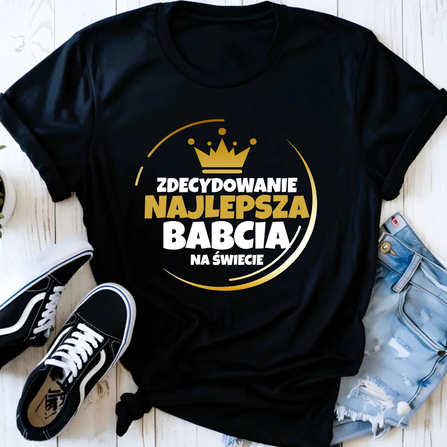 Koszulka dla babci - Zdecydowanie najlepsza babcia B32 - StoryCups.pl