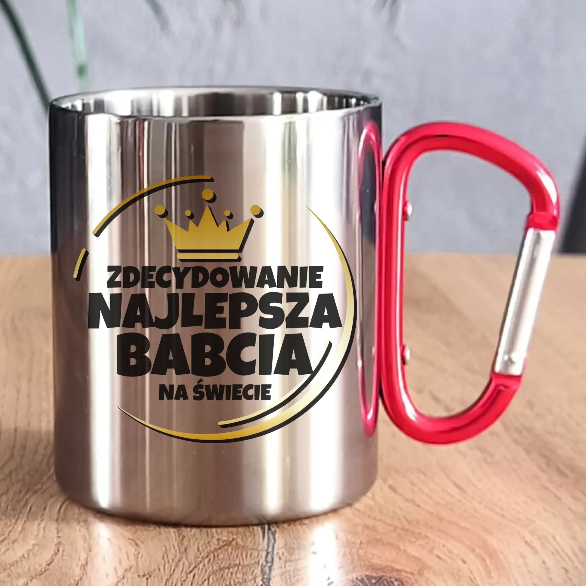 Kubek metalowy dla babci - Zdecydowanie najlepsza babcia B32 - StoryCups.pl