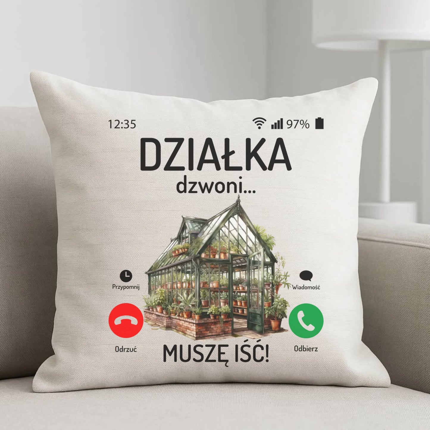 Poduszka dla babci - Działka dzwoni muszę iść B41 - StoryCups.pl
