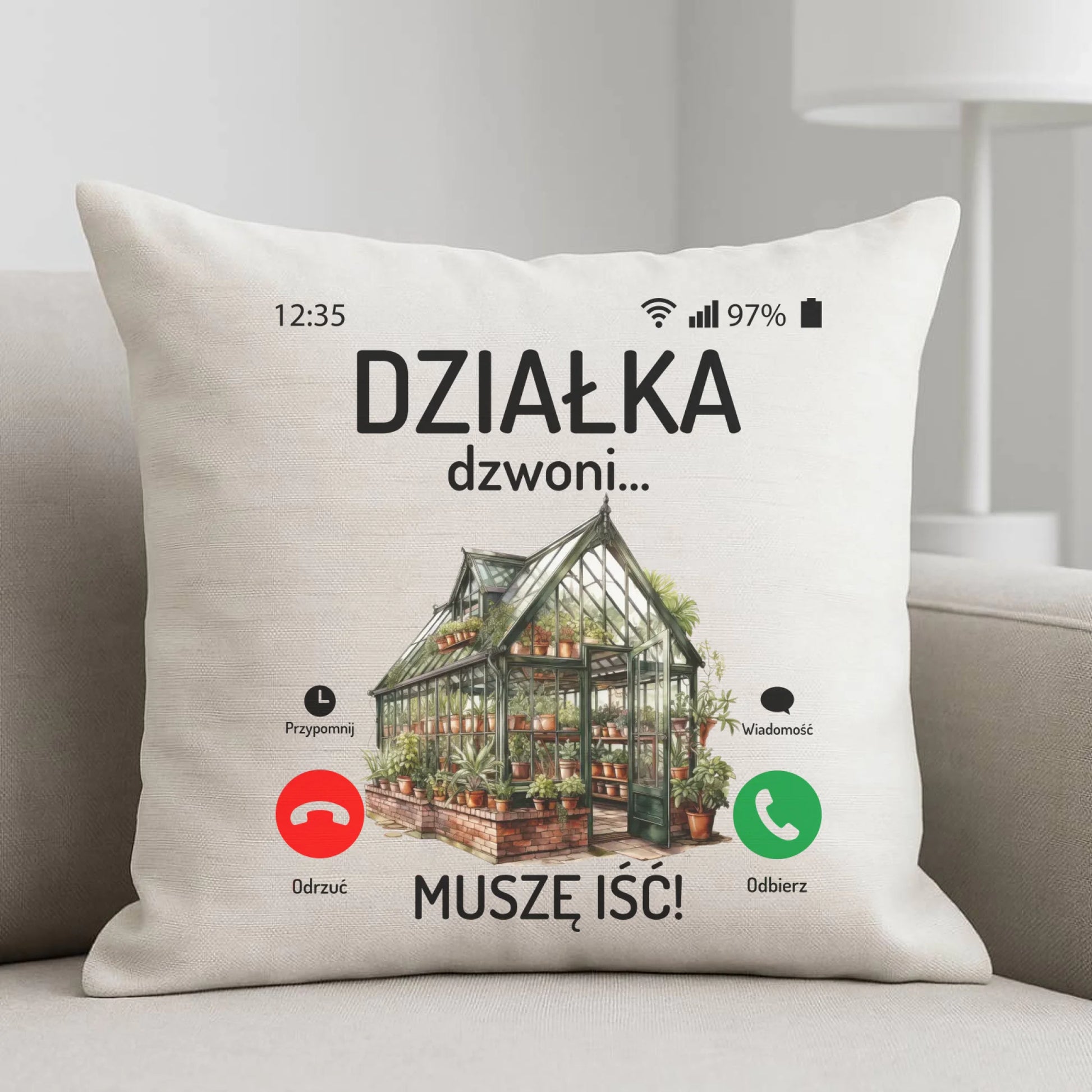 Poduszka dla babci - Działka dzwoni muszę iść B41 - StoryCups.pl