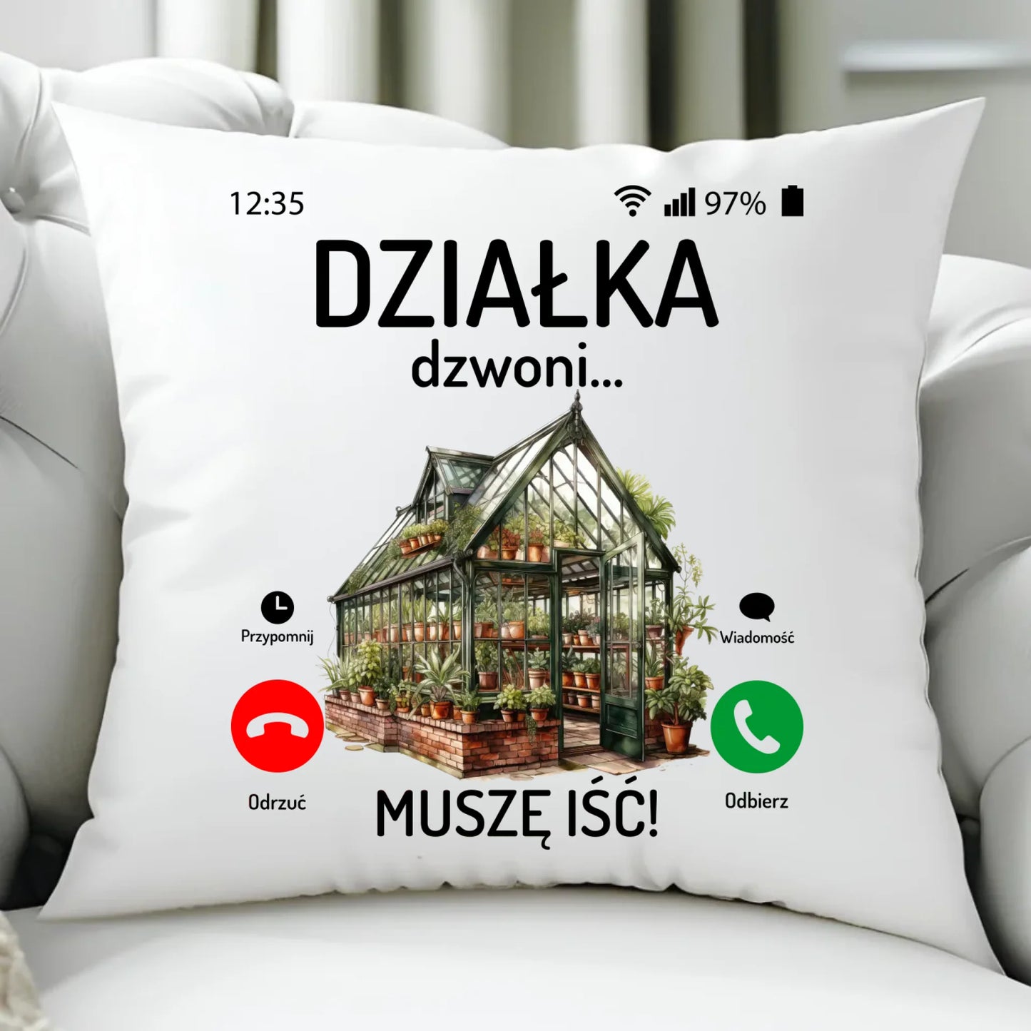 Poduszka dla babci - Działka dzwoni muszę iść B41 - StoryCups.pl