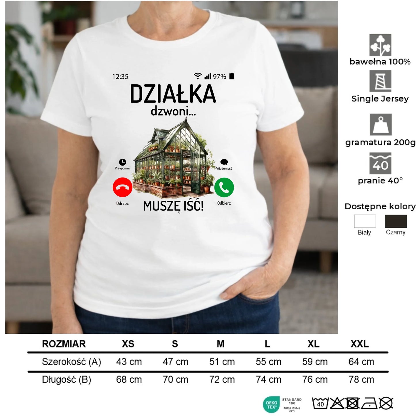 Koszulka dla babci - Działka dzwoni muszę iść B41 - StoryCups.pl