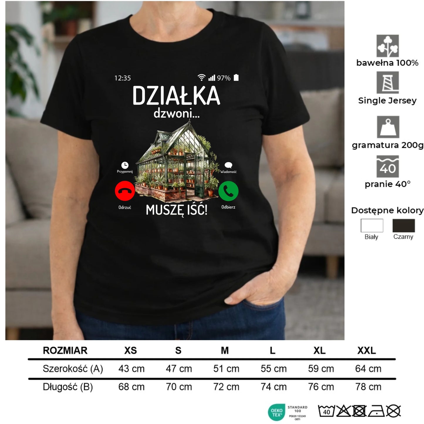 Koszulka dla babci - Działka dzwoni muszę iść B41 - StoryCups.pl