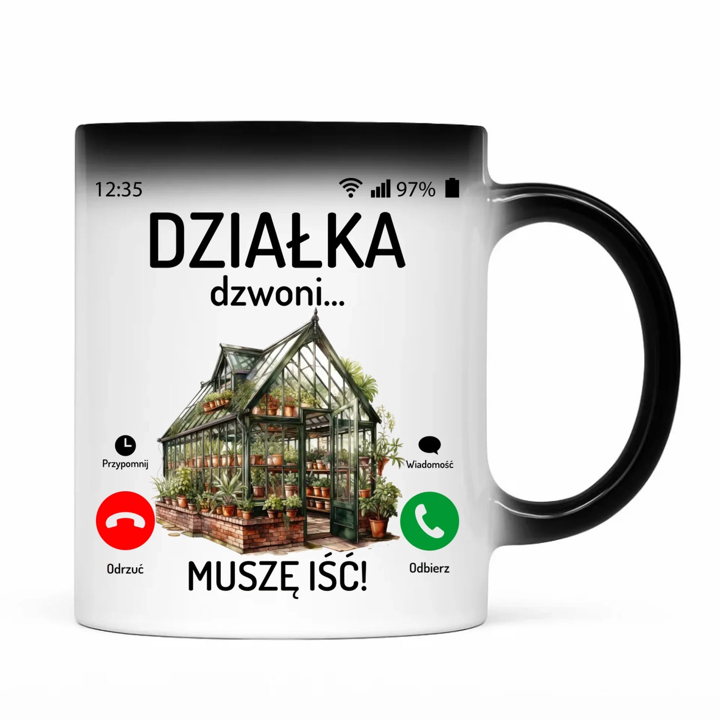 Kubek magiczny dla babci - Działka dzwoni muszę iść B41 - StoryCups.pl