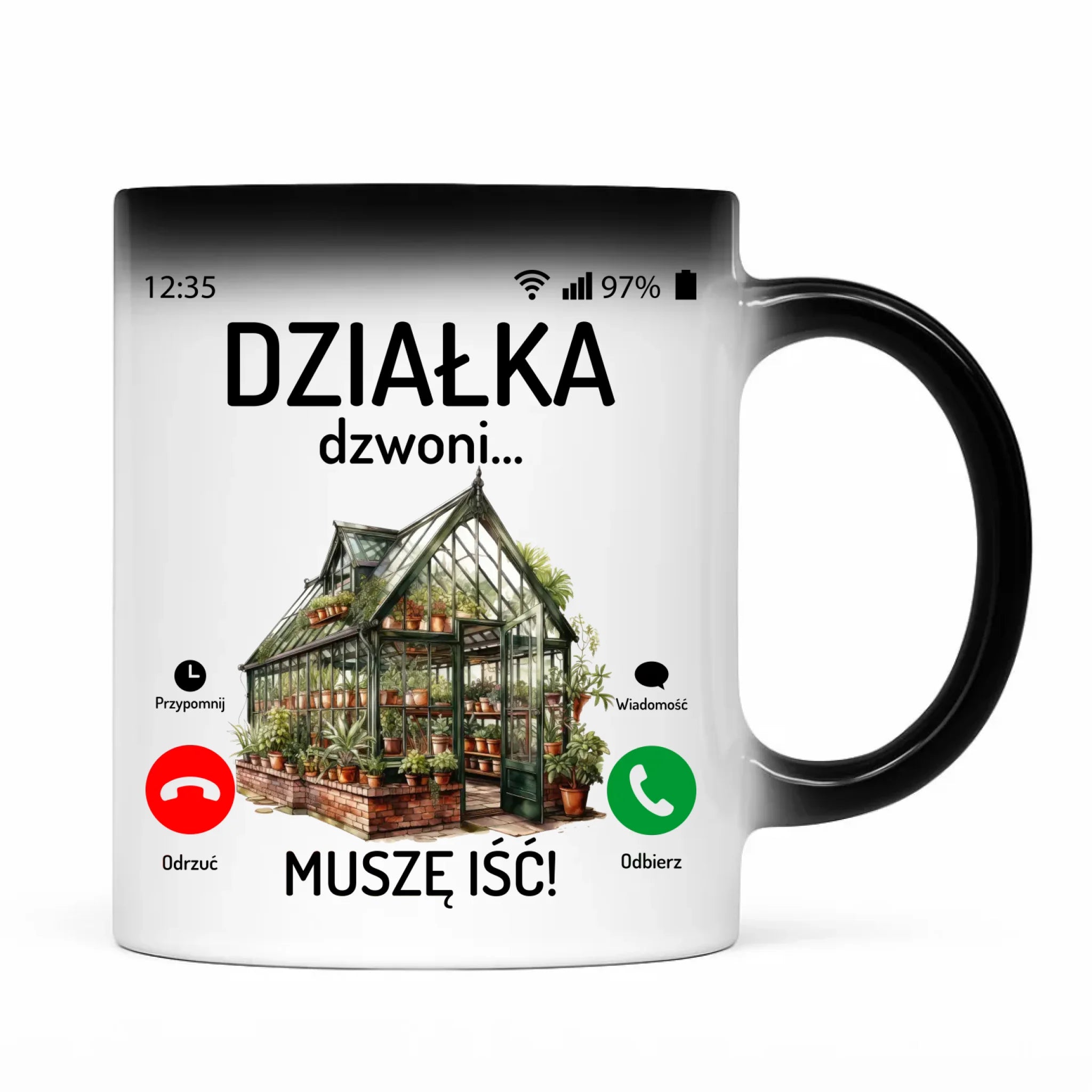 Kubek magiczny dla babci - Działka dzwoni muszę iść B41 - StoryCups.pl