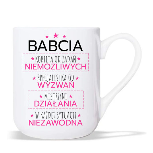 Kubek elegant dla babci - Babcia kobieta od zadań niemożliwych B30 - StoryCups.pl