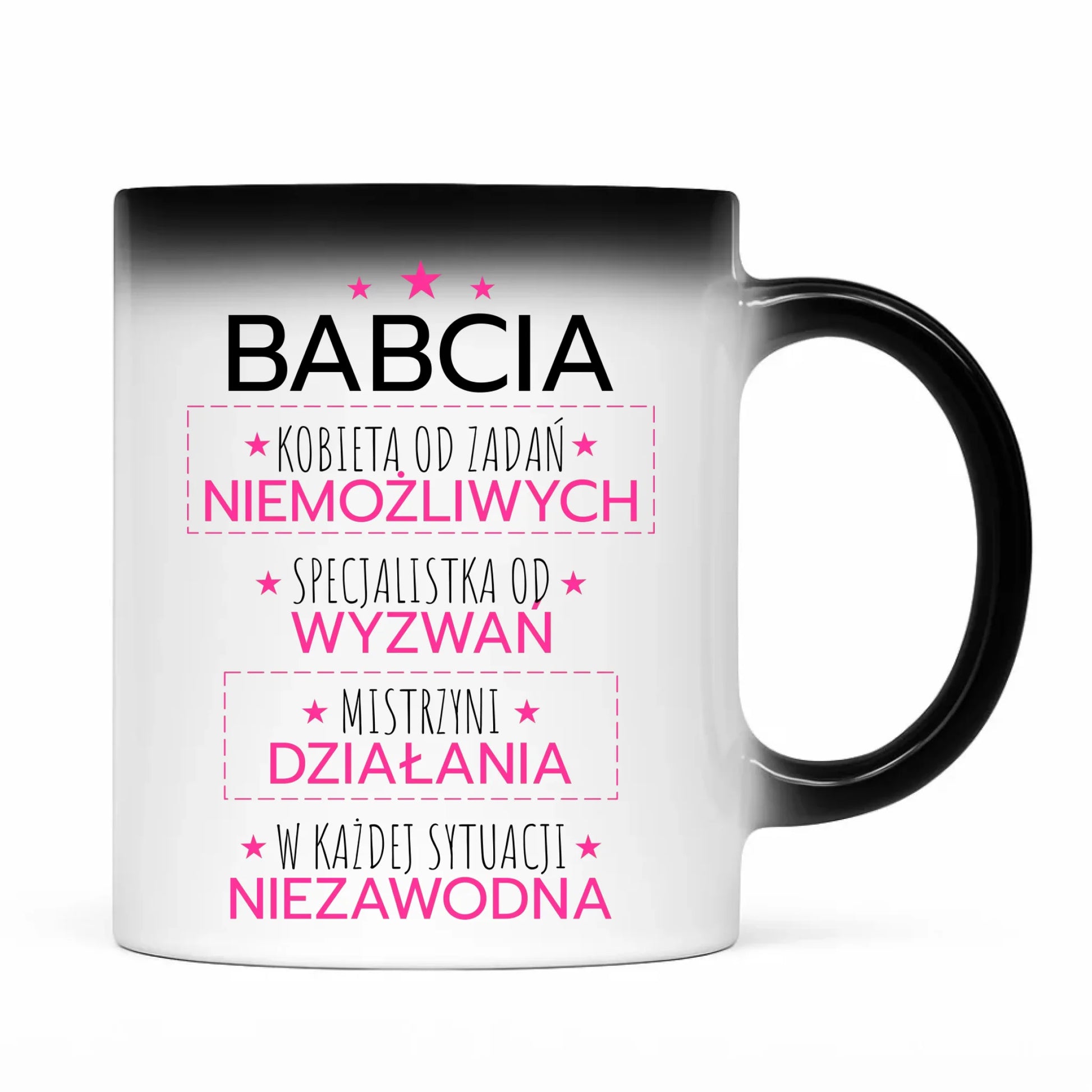 Kubek magiczny dla babci - Babcia kobieta od zadań niemożliwych B30 - StoryCups.pl