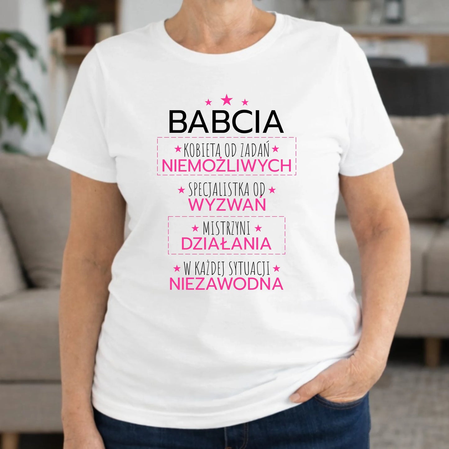 Koszulka dla babci - Babcia kobieta od zadań niemożliwych B30 - StoryCups.pl
