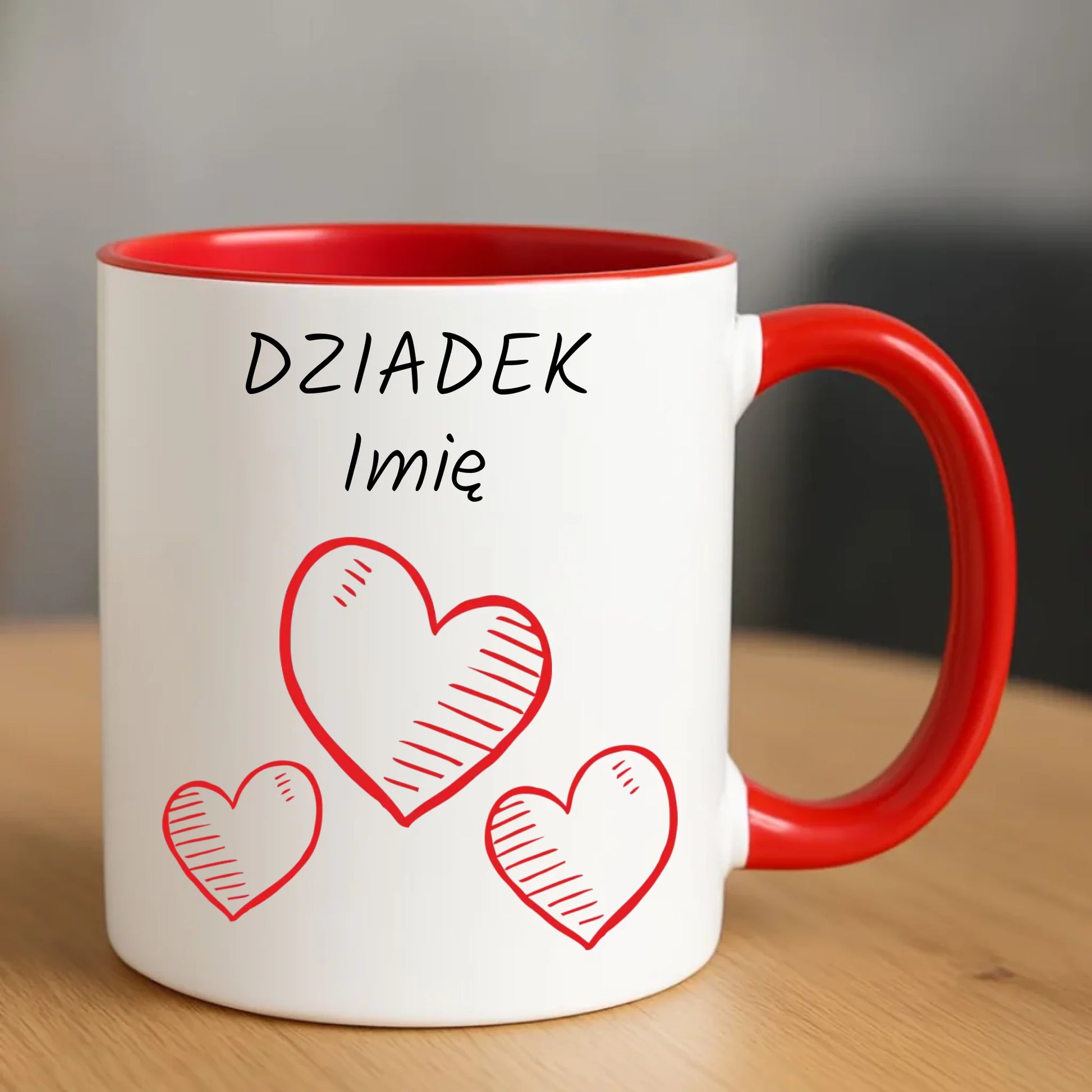Kubek dla dziadka - Serca - personalizowany D01 - StoryCups.pl