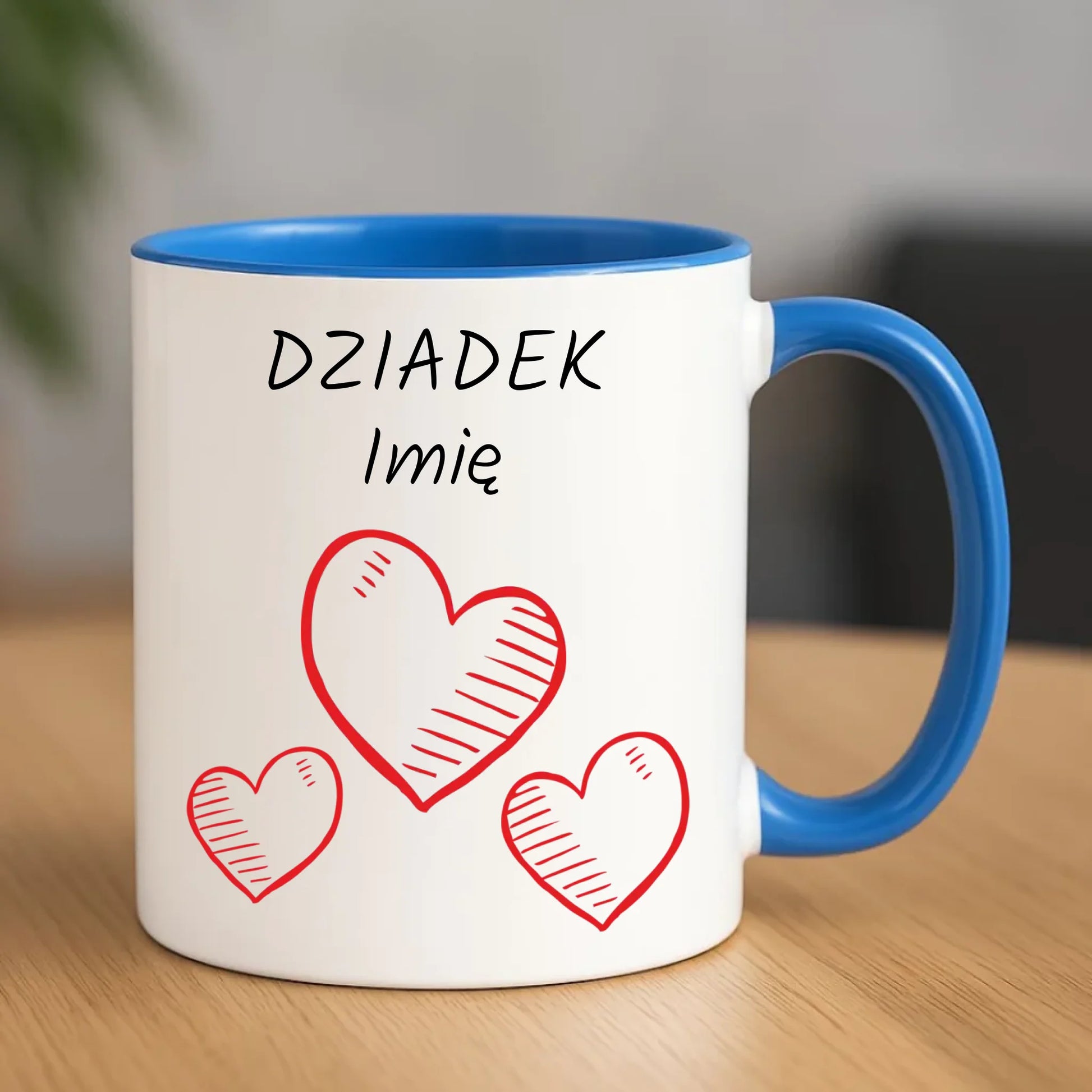 Kubek dla dziadka - Serca - personalizowany D01 - StoryCups.pl