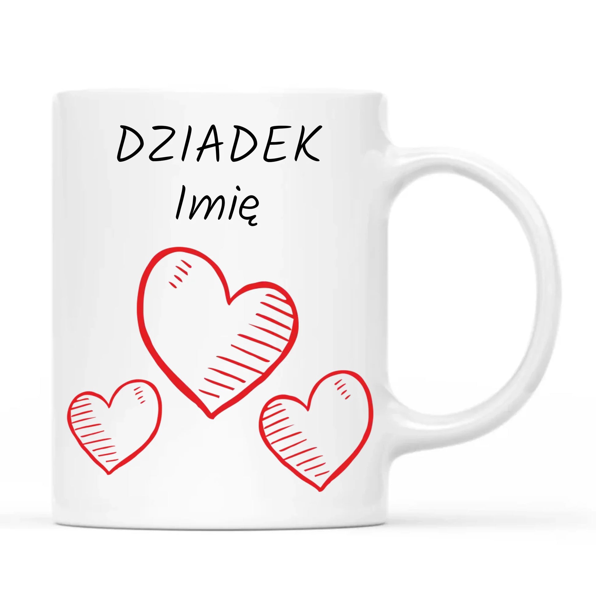 Kubek dla dziadka - Serca - personalizowany D01 - StoryCups.pl