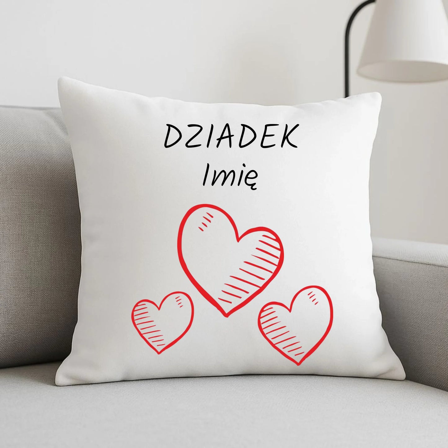 Poduszka dla dziadka - Serca - personalizowana D01 - StoryCups.pl