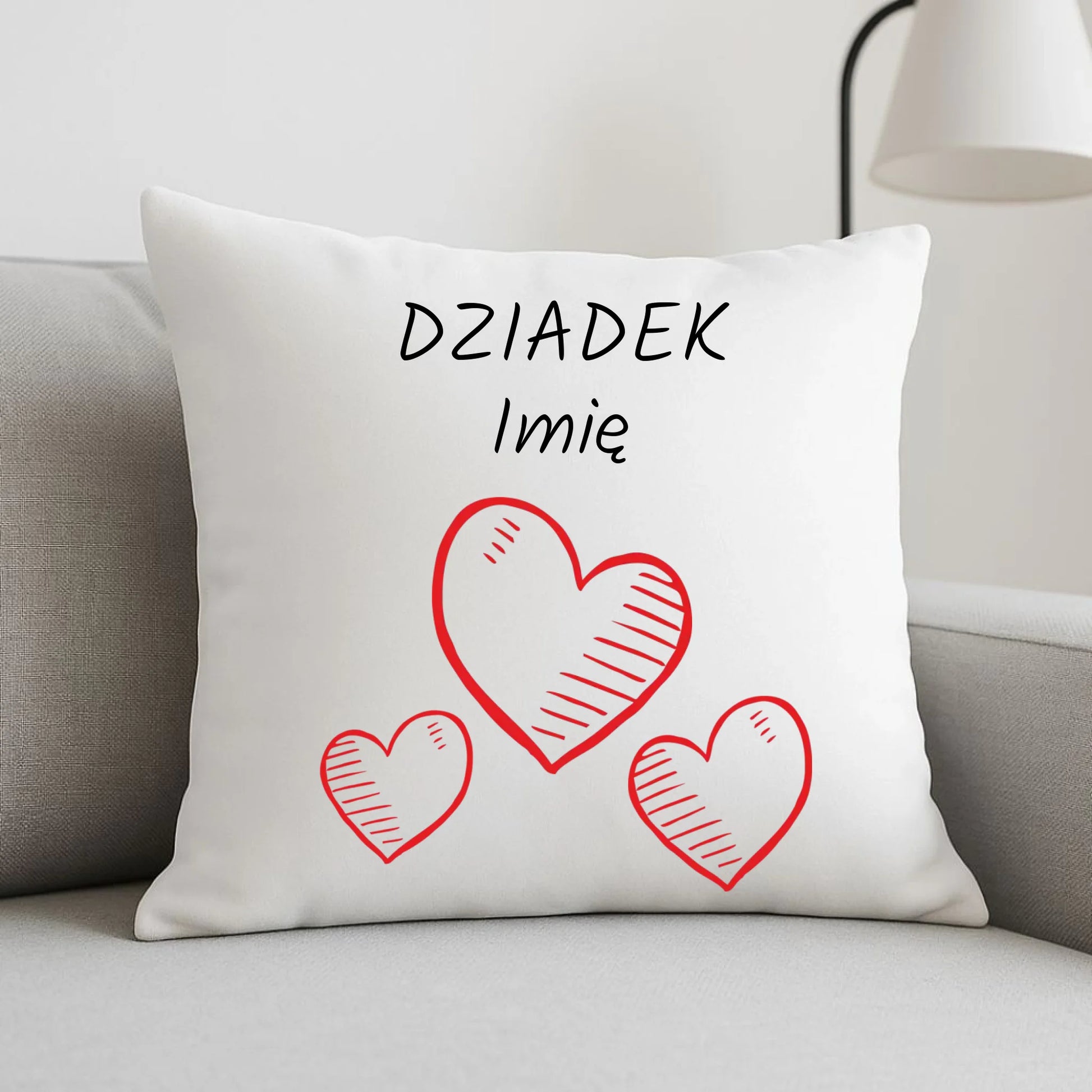 Poduszka dla dziadka - Serca - personalizowana D01 - StoryCups.pl