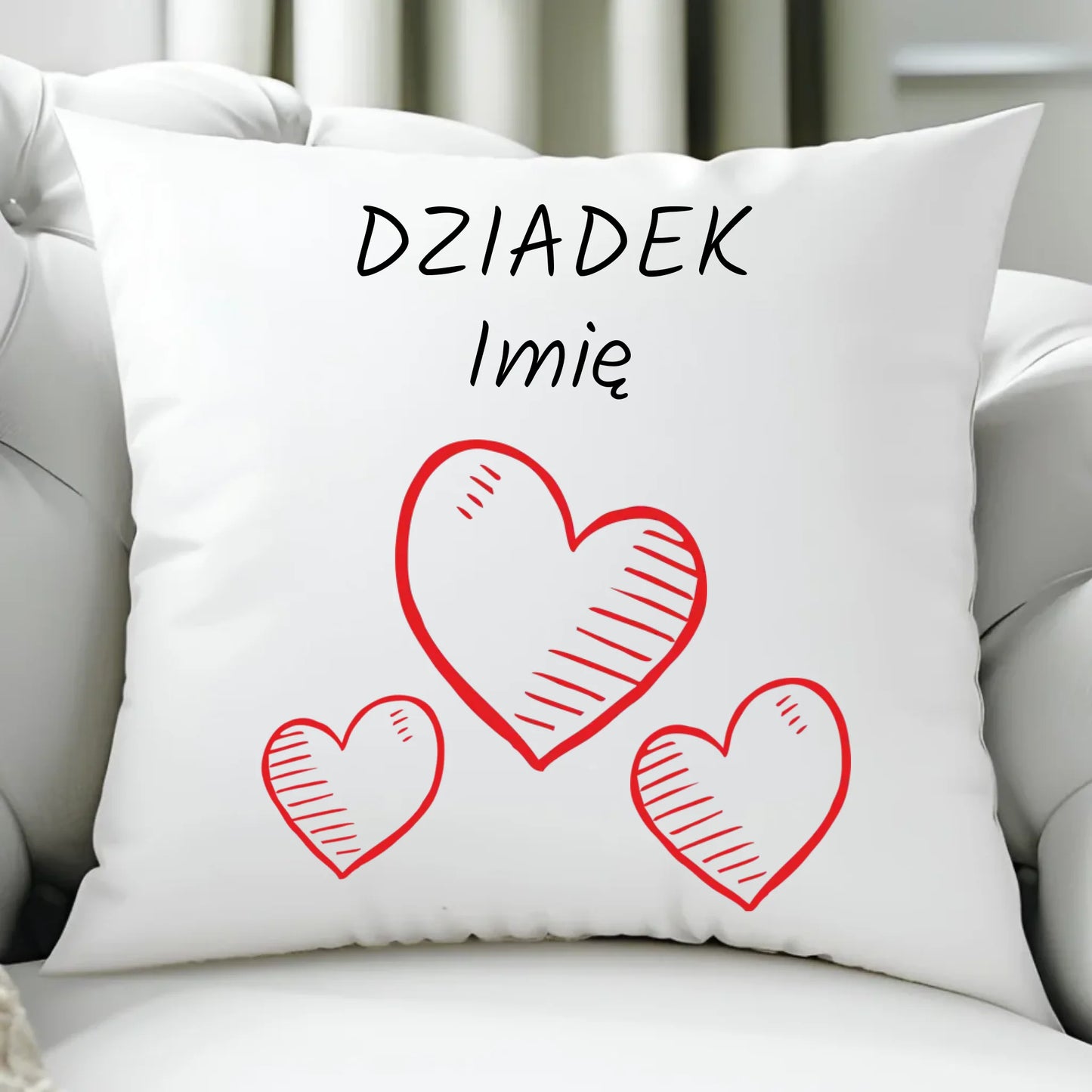 Poduszka dla dziadka - Serca - personalizowana D01 - StoryCups.pl
