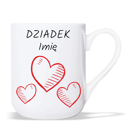 Kubek elegant dla dziadka - Serca - personalizowany D01 - StoryCups.pl