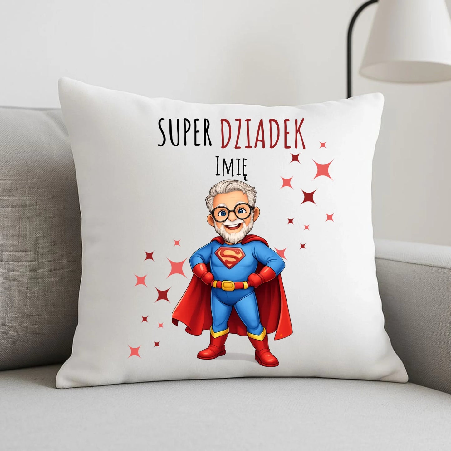 Poduszka dla dziadka - Super Dziadek - personalizowana D02 - StoryCups.pl