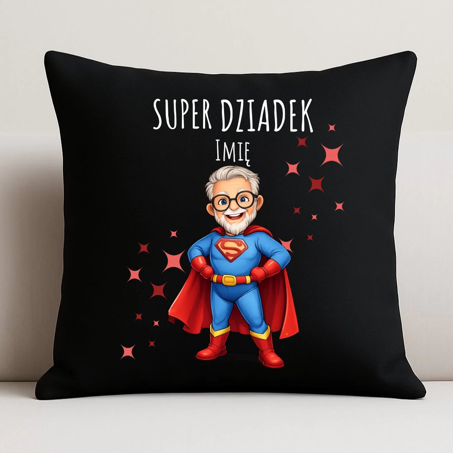 Poduszka dekoracyjna dla dziadka - Super Dziadek - personalizowana D02 - StoryCups.pl