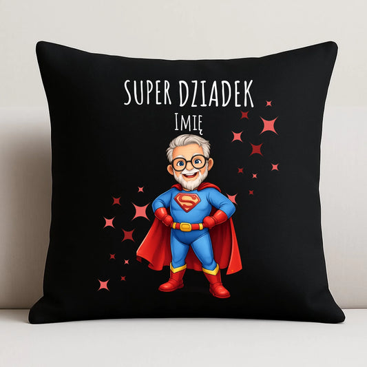 Poduszka dekoracyjna dla dziadka - Super Dziadek - personalizowana D02 - StoryCups.pl