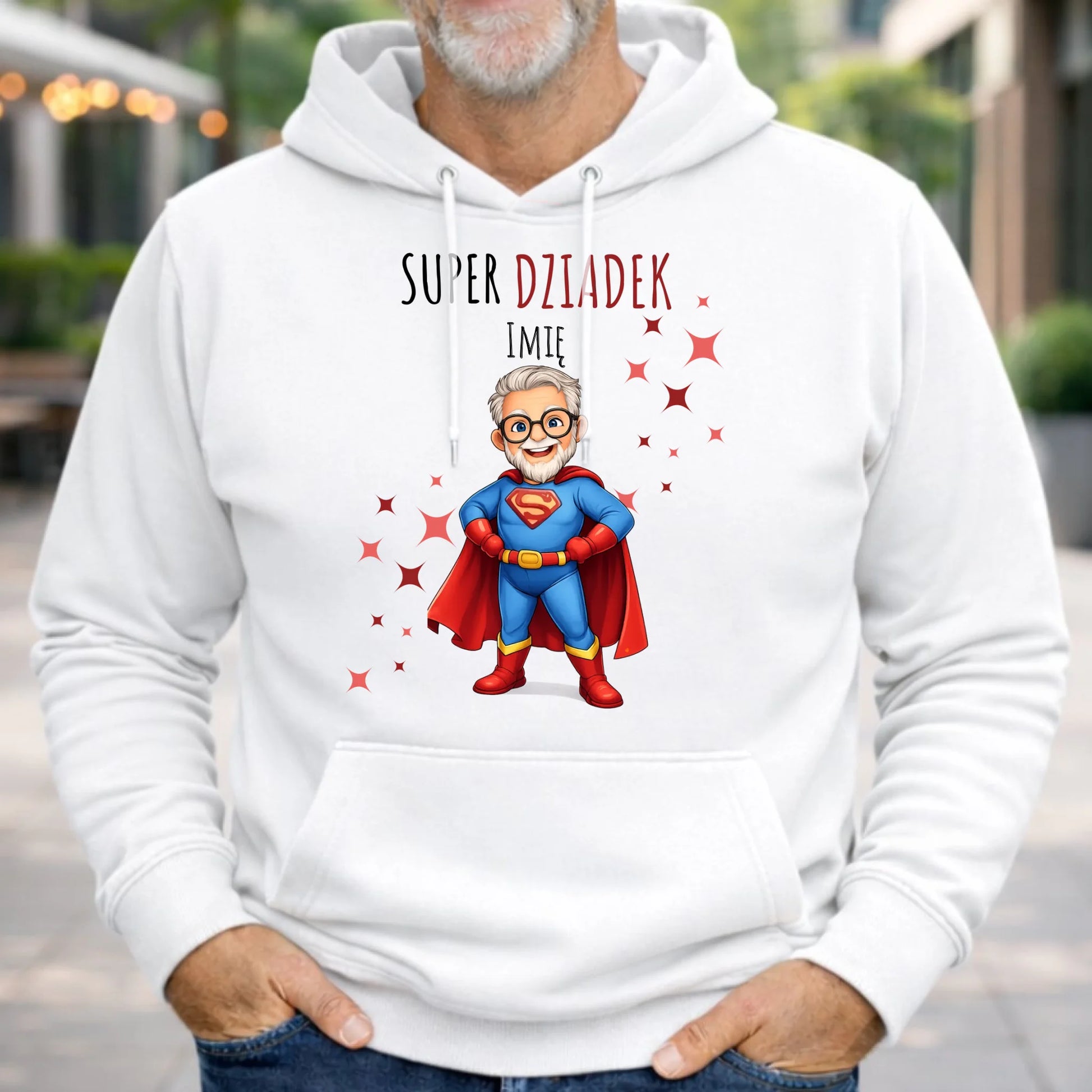 Bluza z kapturem dla dziadka - Super Dziadek - personalizowana D02 - StoryCups.pl