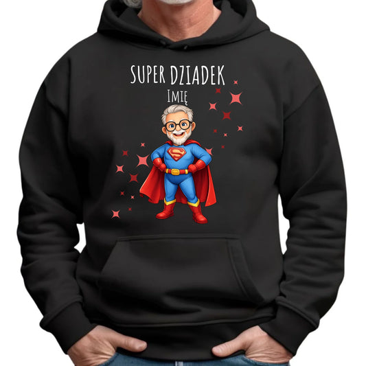 Bluza z kapturem dla dziadka - Super Dziadek - personalizowana D02 - StoryCups.pl