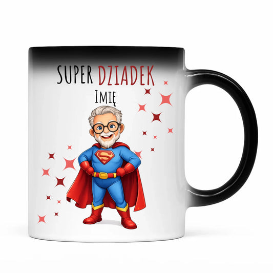 Kubek magiczny dla dziadka - Super Dziadek - personalizowany D02 - StoryCups.pl