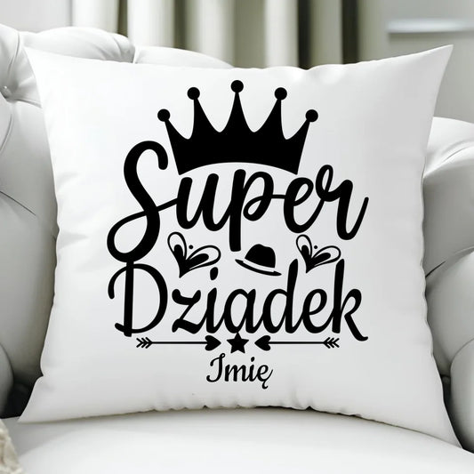 Poduszka dla dziadka - Super Dziadek - personalizowana D03 - StoryCups.pl