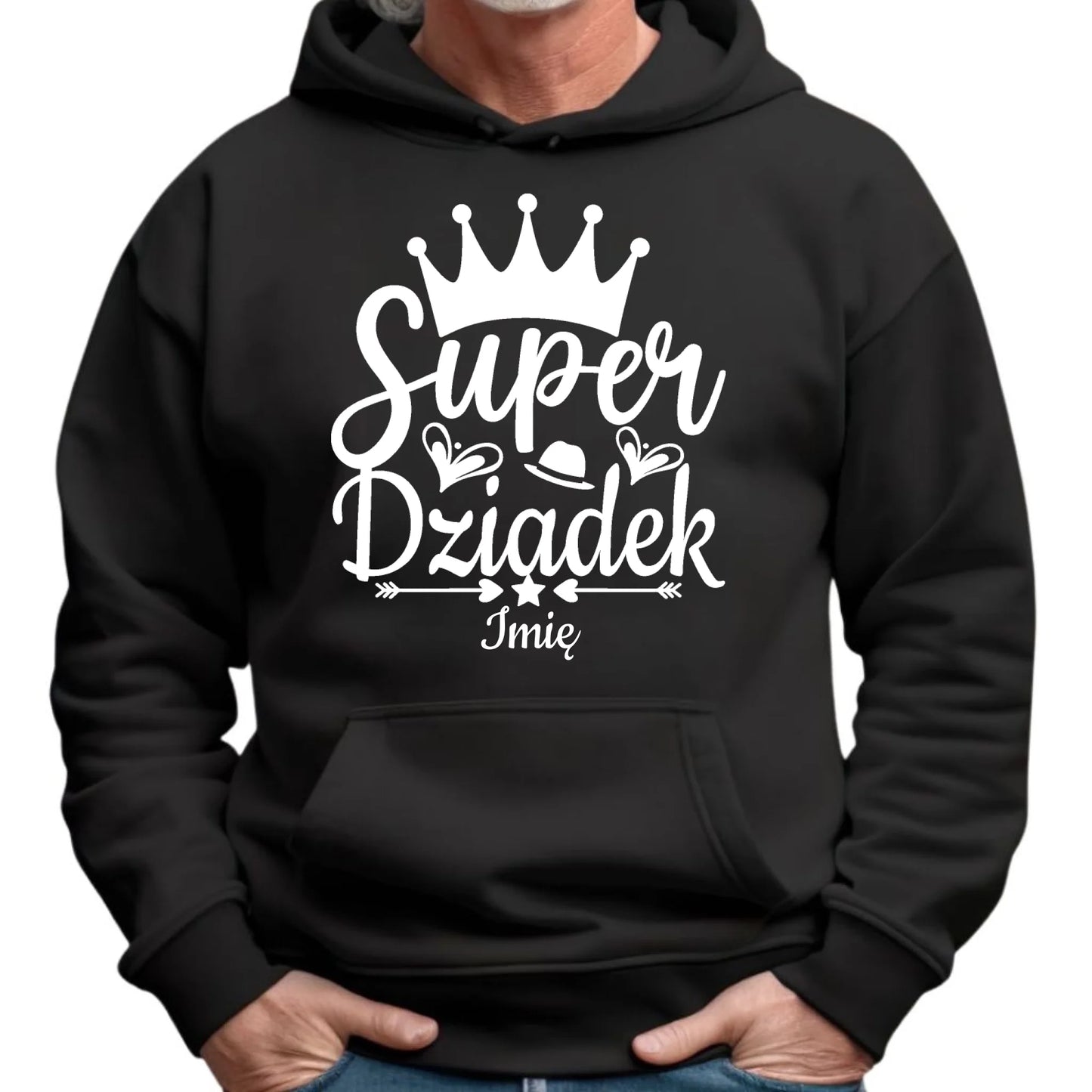 Bluza z kapturem dla dziadka - Super Dziadek - personalizowana D03 - StoryCups.pl