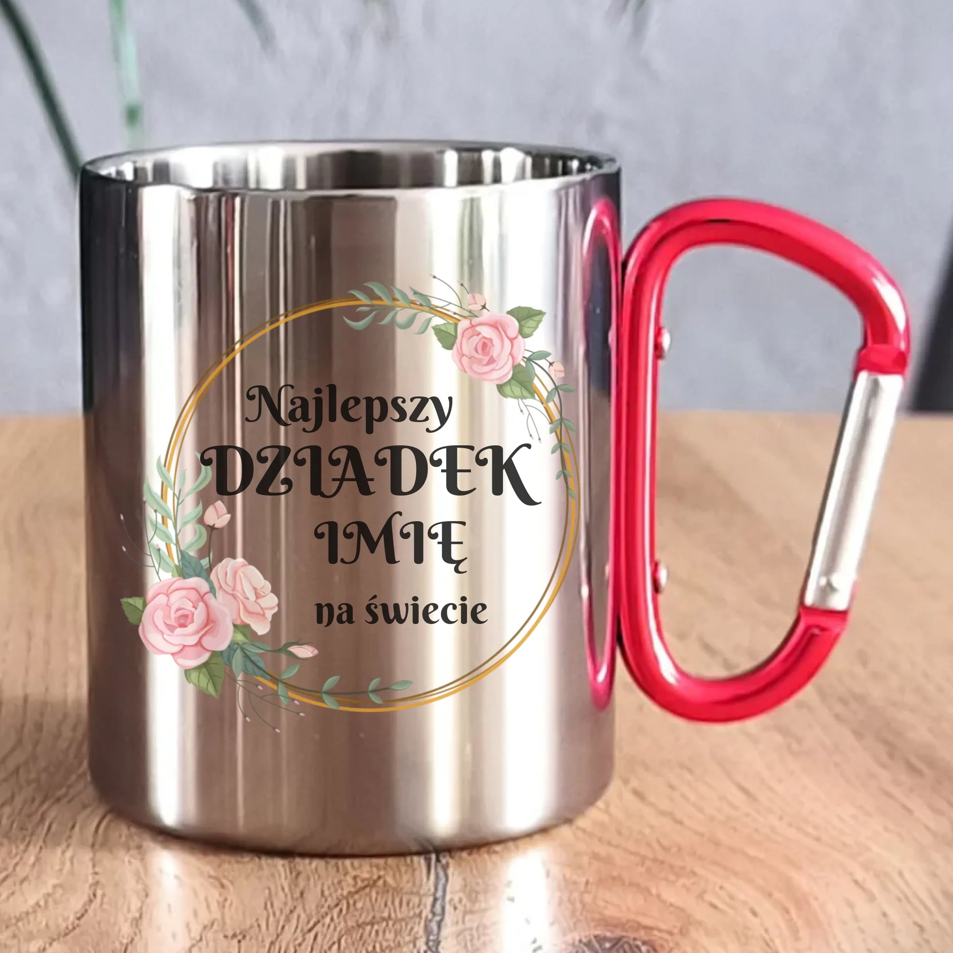 Kubek metalowy dla dziadka - Najlepszy dziadek na Świecie - personalizowany D04 - StoryCups.pl