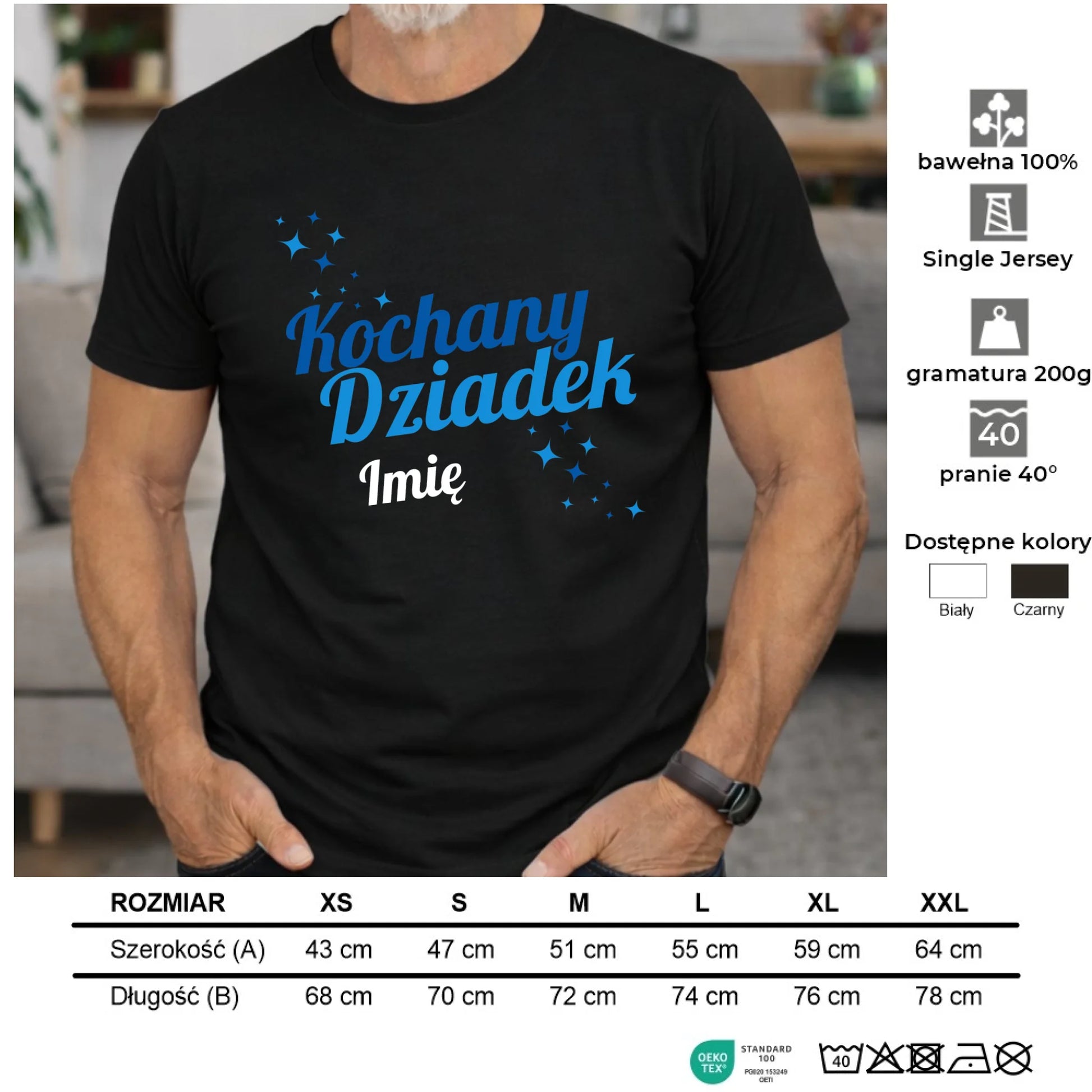 Koszulka dla dziadka - Kochany Dziadek - personalizowana D05 - StoryCups.pl