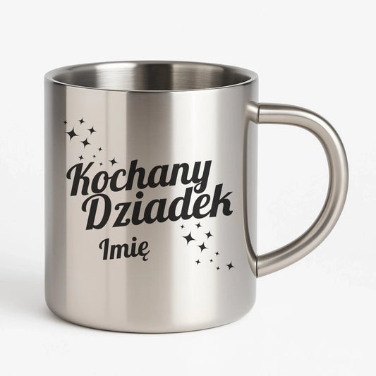 Kubek metalowy dla dziadka - Kochany Dziadek - personalizowany D05 - StoryCups.pl