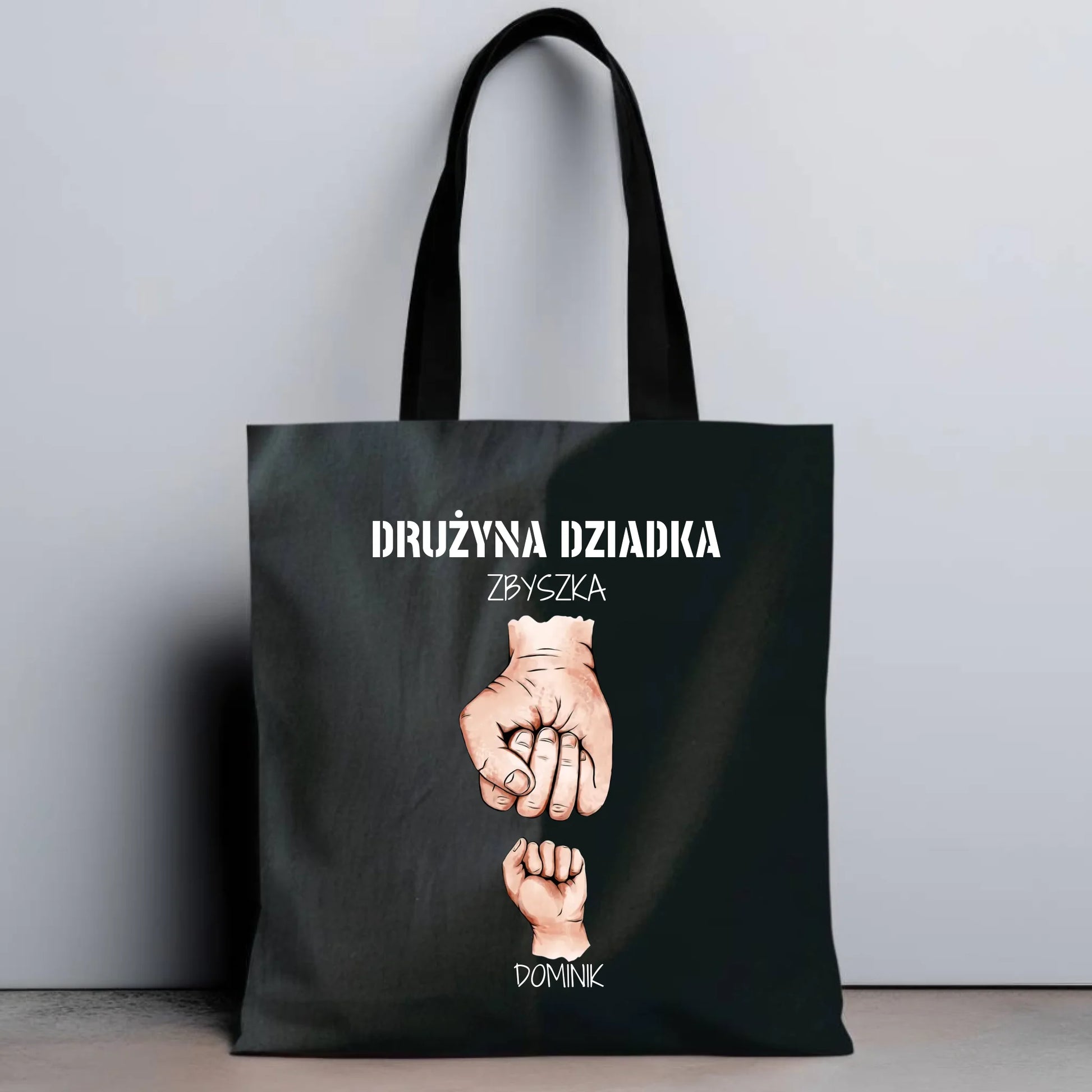 Torba dla dziadka - Drużyna dziadka 1-6 imion wnuków - personalizowana D07 - StoryCups.pl