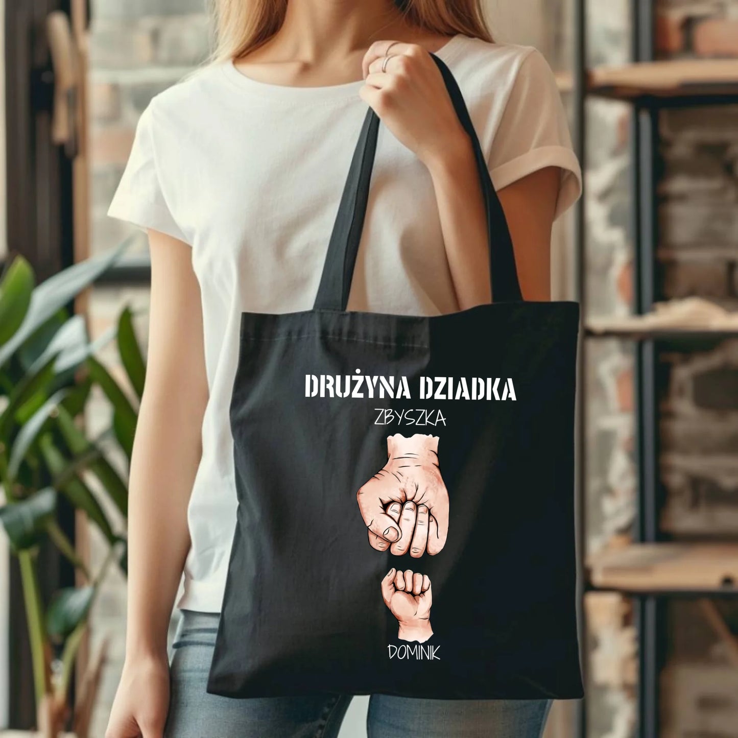 Torba dla dziadka - Drużyna dziadka 1-6 imion wnuków - personalizowana D07 - StoryCups.pl