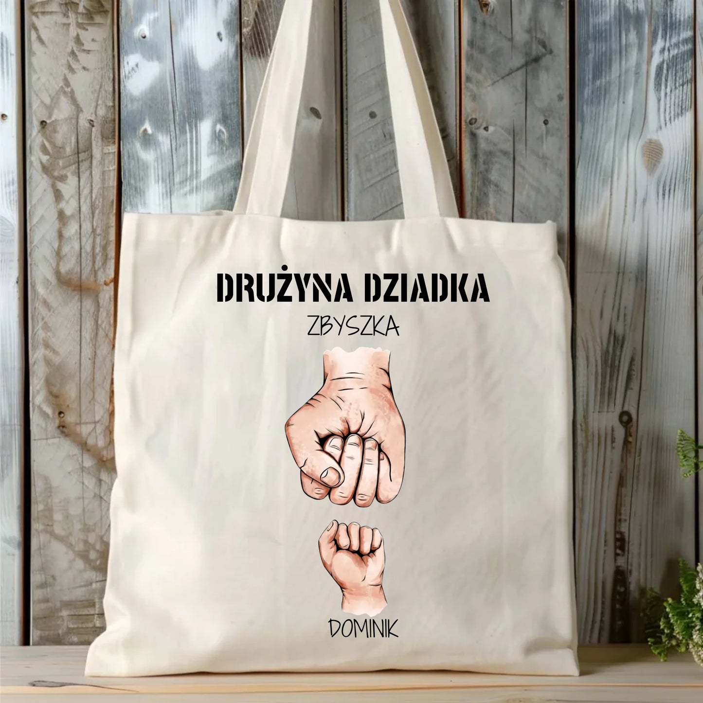 Torba dla dziadka - Drużyna dziadka 1-6 imion wnuków - personalizowana D07 - StoryCups.pl
