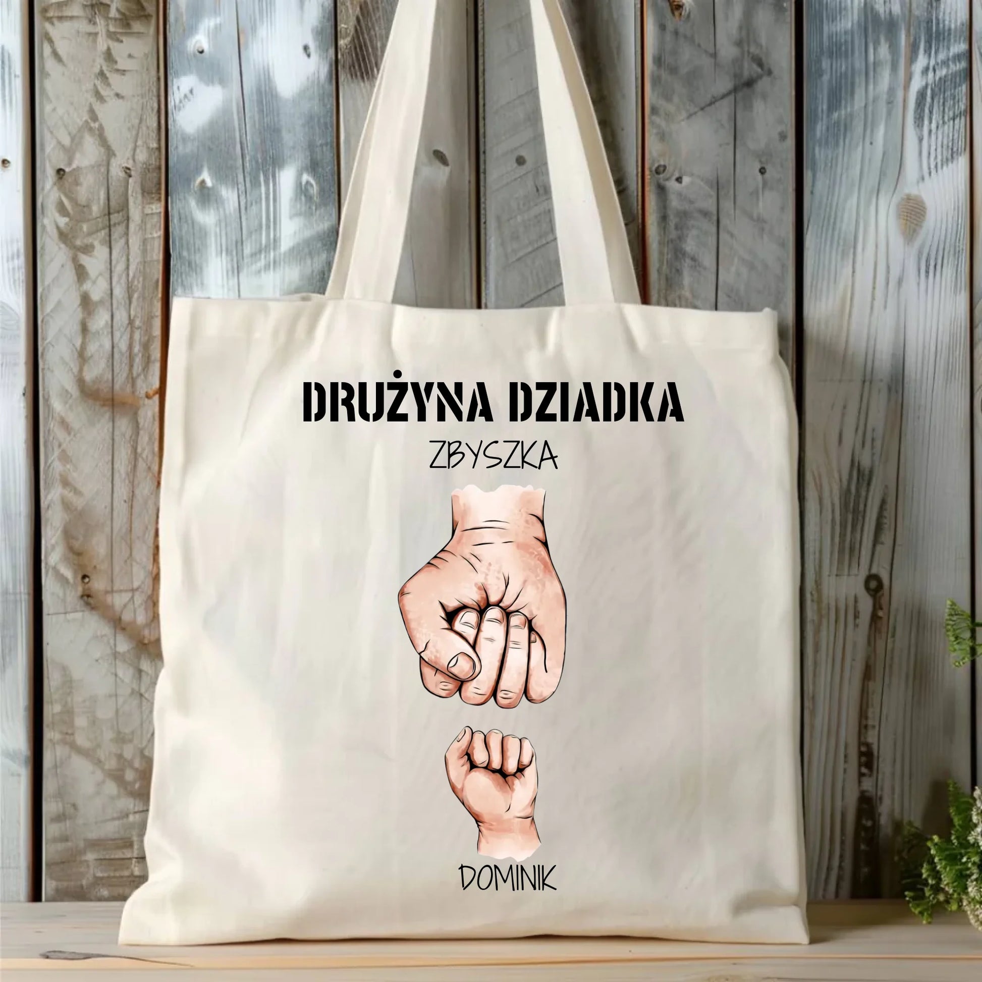 Torba dla dziadka - Drużyna dziadka 1-6 imion wnuków - personalizowana D07 - StoryCups.pl