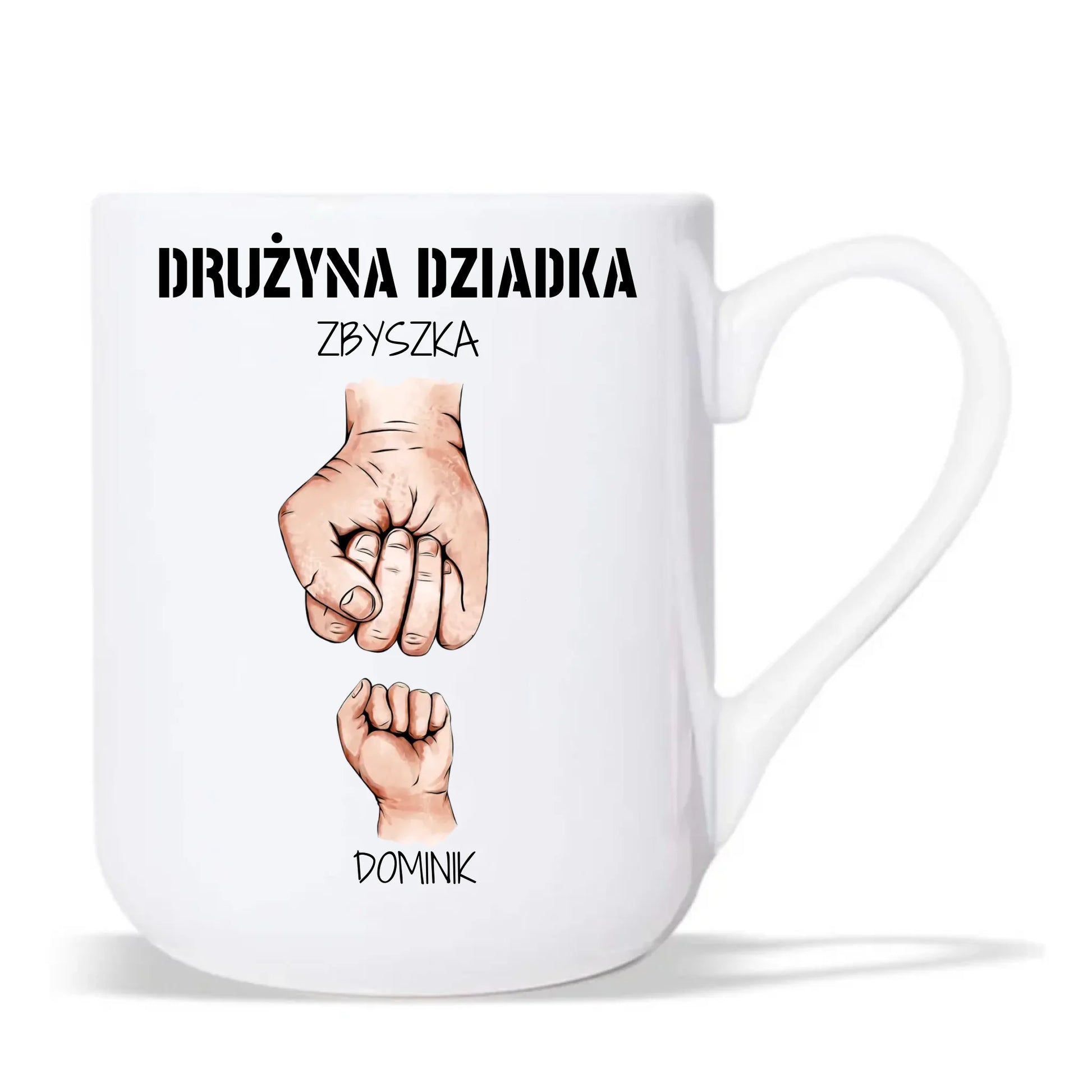 Kubek elegant dla dziadka - Drużyna dziadka 1-6 imion wnuków - personalizowany D07 - StoryCups.pl