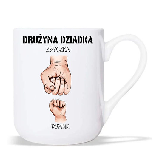 Kubek elegant dla dziadka - Drużyna dziadka 1-6 imion wnuków - personalizowany D07 - StoryCups.pl