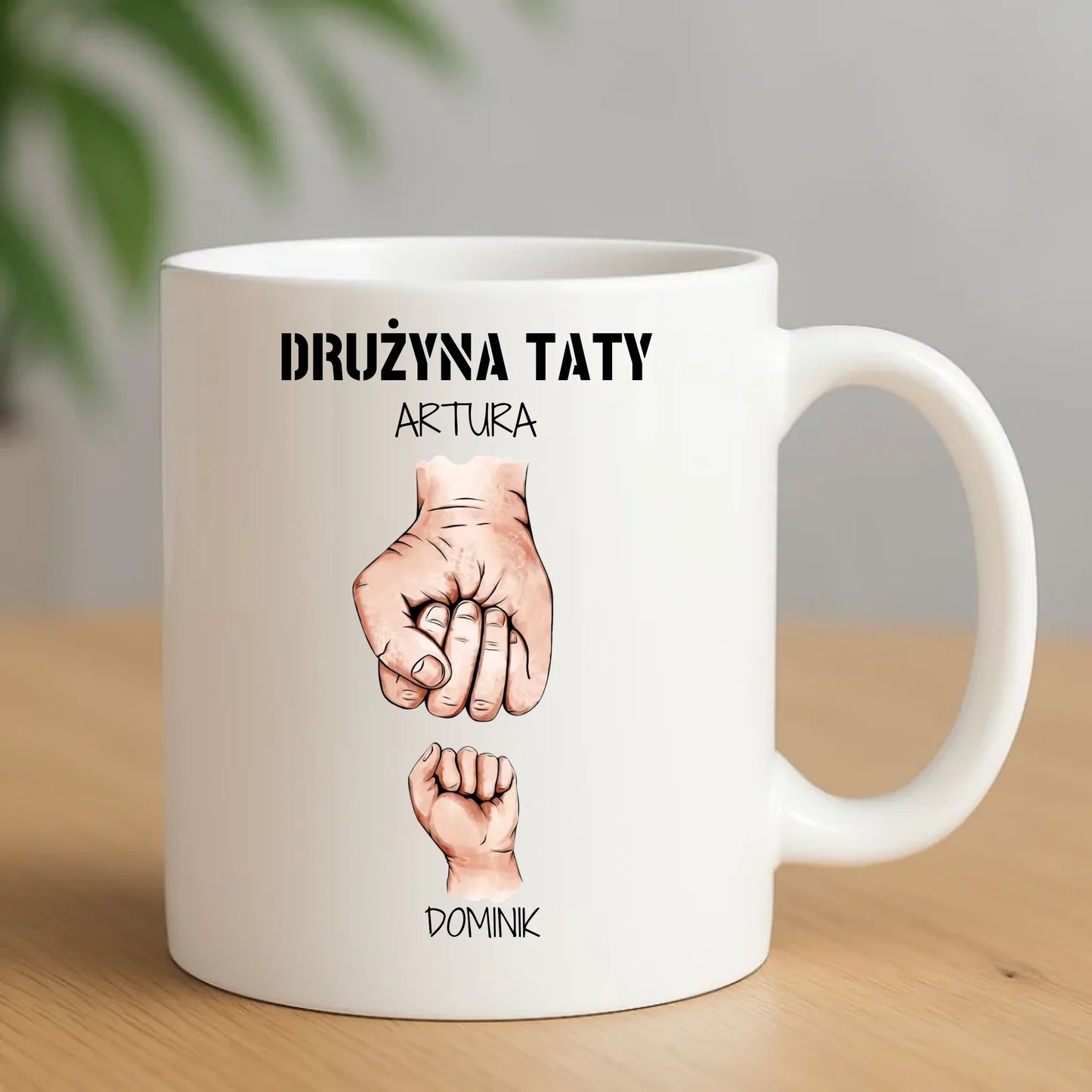 Kubek dla taty - Drużyna taty 1-6 imion dzieci - personalizowany DT01